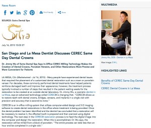 cerec,same day,one visit,dental,crowns,veneers,dr jimmy wu,dds,sutra dental spa,la mesa,san diego